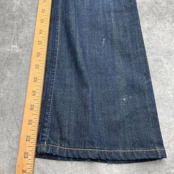 Express ReRock Jean Women 6 Blue Distressed Stitch Pocket Cotton Flap Stretch - Picture 9 of 16